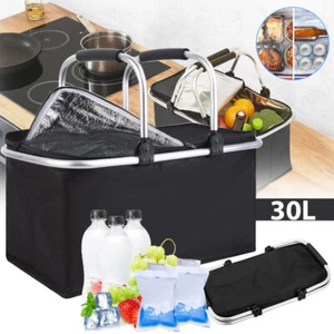 Einkaufskorb Picknickkorb 30L Isolierkorb Thermo Tragetasche Kühltasche klappbar - Bild 1 von 24