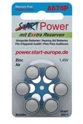 60 Hörgerätebatterien für CI Cochlear Implantat Typ A675P PR44P 1.4V 550mAh