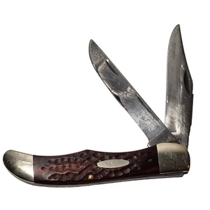 VTG CASE XX Pocket Knife 5 Dot USA 6265 SAB 2 Blade Folding Hunter Plain Blade - Picture 1 of 21