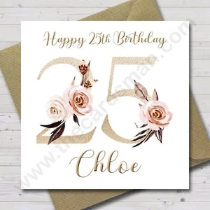 Personalised 25th Birthday Card Daughter Sister Granddaughter Friend Niece Girl - Picture 1 of 4