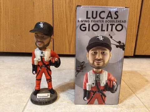 2020 Lucas Giolito Bobblehead X-Wing Star Wars SGA Chicago White Sox Box Cover