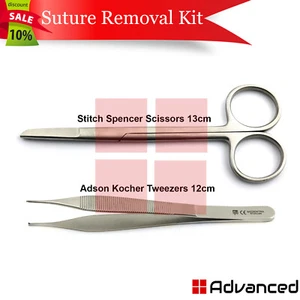 Spencer Stichschere Adson Kocher Pinzette Nahtentfernung chirurgische Instrumente - Bild 1 von 3