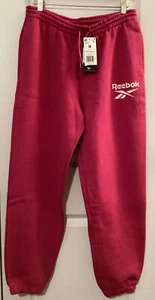 NWT Reebok Women's Identity Logo Fleece Joggers Hot Pink - Size M - Picture 1 of 7