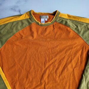 The Territory Ahead Shirt Size L Orange Color Block Long Sleeve Stretch Knit