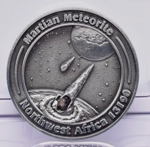 METEORITO MARCIANO CON MONEDA DE COLECCIONISTA, NOROESTE DE ÁFRICA 13190 MT103 - Imagen 1 de 6