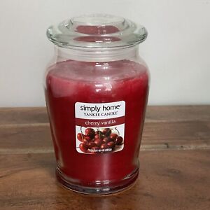 Yankee Candle Cherry Vanilla Simply Home 19 oz Large Glass Jar Single Wick NEW!