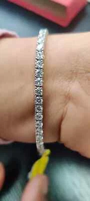 4.67 CT G/VS1 Round Cut Lab Grown Diamond Tennis Bracelet 14k White Gold - Image 1 of 3