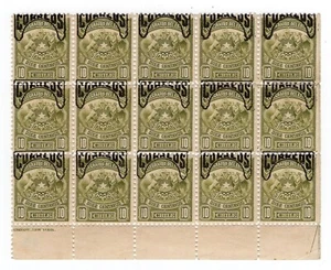 CHILE 1904 Telegraph overp. CORREOS displaced overp. block of 15 MH - Picture 1 of 1