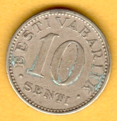 Estonia Bronze 10 Senti 1931 Estland Baltic 1856 - Image 1 of 2