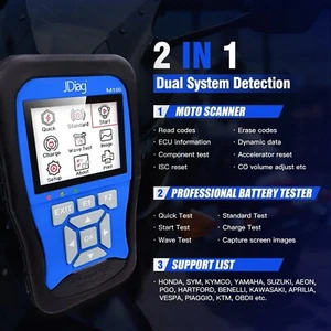 JDiag M100 Motorcycle Diagnostic Scanner Moto Fault Diagnostic Tool Code Reader - Picture 1 of 9