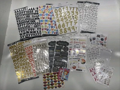 Lot Of 27 Stickers Assorted Numbers, Signs, Letters - Image 1 of 4