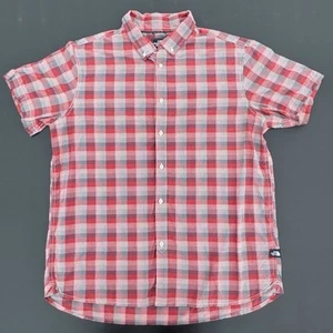 The North Face Shirt Mens XXL 2XL Red Plaid Short Sleeve Button Up Casual Nylon - Picture 1 of 12