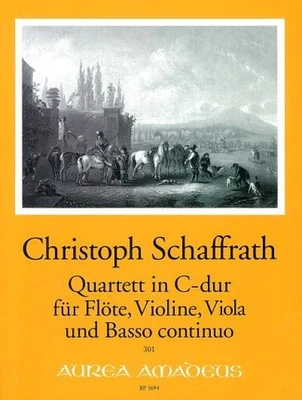 Quartet Score and parts Flute or oboe, violin, viola and basso continuo Schaffra - Image 1 of 2