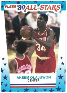 1989-90 Fleer Stickers #2 Hakeem Olajuwon UER - Picture 1 of 2