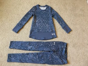 Girls Under Armour Fitted Shirt Leggings Set Youth XS - Picture 1 of 9