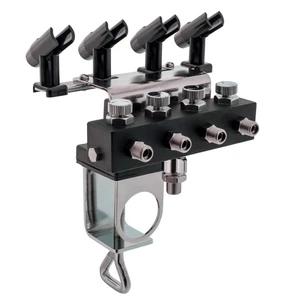Airbrush Holder Station with 4-Way Air Splitter Manifold, Holds 4 Airbrushes - Picture 1 of 5