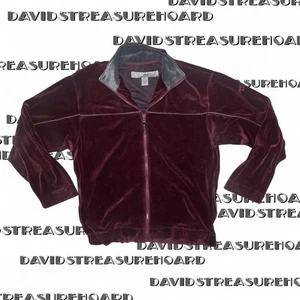 Chaqueta de chándal vintage Perry Ellis para hombre terciopelo rojo talla mediana Y2K Active - Imagen 1 de 7