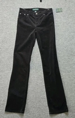 Lauren Ralph Lauren Mujer Talla 4 Marrón Pana Clásico Pantalones Rectos Otoño Otoño Foto 1 de 4