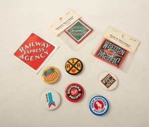 Railroad Lot Patches Stickers Buttons (UC1/JSF6) Western Pacific Great Northern - Picture 1 of 7