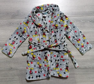 Bata de baño de felpa gris Mickey Mouse para niños pequeños Disney talla 4T - Imagen 1 de 3