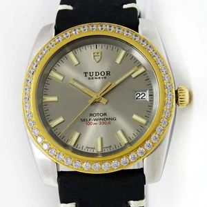 Tudor Geneve Auto Date Original Grey Dial 36mm Men Steel Watch Ref 21013 - Picture 1 of 12
