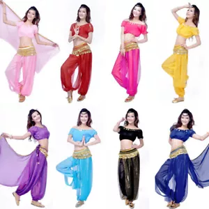 Damen Halloween Bauchtanz Kostüme Indien Tanz Outfit Sets Karneval Kostüm - Bild 1 von 12