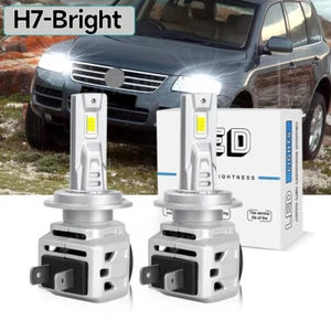 FOR VW TOUAREG 2002-2010 Xenon White H7 LED Headlight Bulb Kit Upgrade Chip fan - Picture 1 of 15
