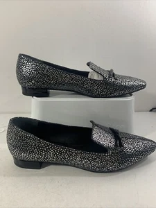 EMPORIO ARMANI Brand new Black and silver loafers. Leather.pointed toe. UK6 EU39 - Picture 1 of 17