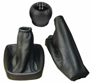 OPEL ASTRA G II 2 1998-2009 SCHALTKNAUF SCHALTHEBEL + 2 LEDERFALTEN SCHWARZ  - Bild 1 von 3