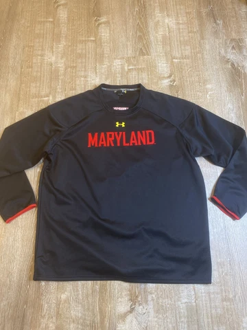 Under Armour Shirt Men 3XL Maryland Terrapins Terps UMD Jersey Black EUC Cover