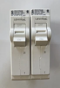 Leviton LB120 20A 1-Pole Plug-On Standard Branch Circuit Breaker, Thermal - Picture 1 of 5