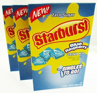NEW! Starburst Blue Raspberry ~ Packets ~ Zero Sugar Free ~ Drink Mix ~ 3 Boxes • 13€