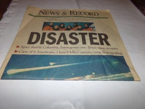 Newspaper Spaces Shuttle Columbia Disaster Over Texas Last Voyage Columbia 2003 - Picture 1 of 8