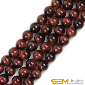 Red Tiger's Eye Gemstone Round Beads For Jewelry Making 15" 6mm 8mm 10mm 12mm - Picture 1 of 46