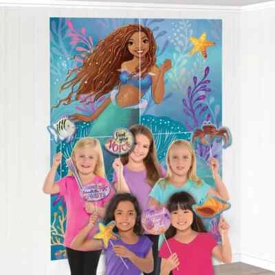The Little Mermaid Paper & Cardstock Photo Booth Kit, 4.9ft x 5.4ft - Image 1 of 4