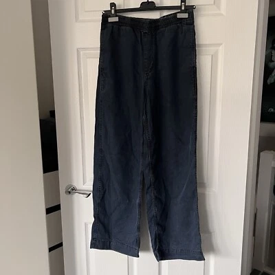 Cos Wide Leg Trousers Elasticated Waist Women’s XS Denim Navy Blue Relaxed Fit - Image 1 of 4