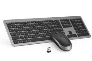 Wireless Keyboard and Mouse Combo - Full Size Slim Thin Wireless Keyboard Mouse - Picture 1 of 7