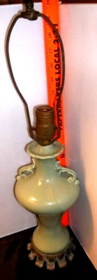 Vintage Mint Green Ceramic Pottery Urn-shape Table Welcome Desk Lamp - Image 1 of 4