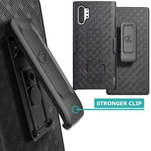 Funda negra delgada fuerte con clip para cinturón para Samsung Galaxy NOTE 10 + Plus 5G  - Imagen 1 de 17