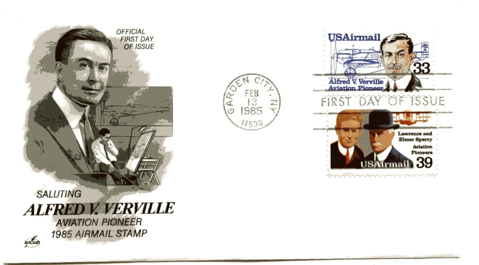 C113-14  Alfred Verville, Sperry Brothers, ArtCraft Combination FDC - Image 1 of 1