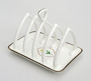 COALPORT YELLOW TULIP MEDALLION - TOAST SERVER RACK - BONE CHINA - ENGLAND - Picture 1 of 5