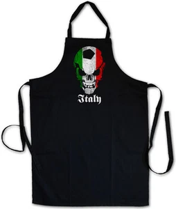 CLASSIC ITALY FOOTBALL SOCCER SKULL BBQ KOCHSCHÜRZE Italia Fan Hooligan - Bild 1 von 1
