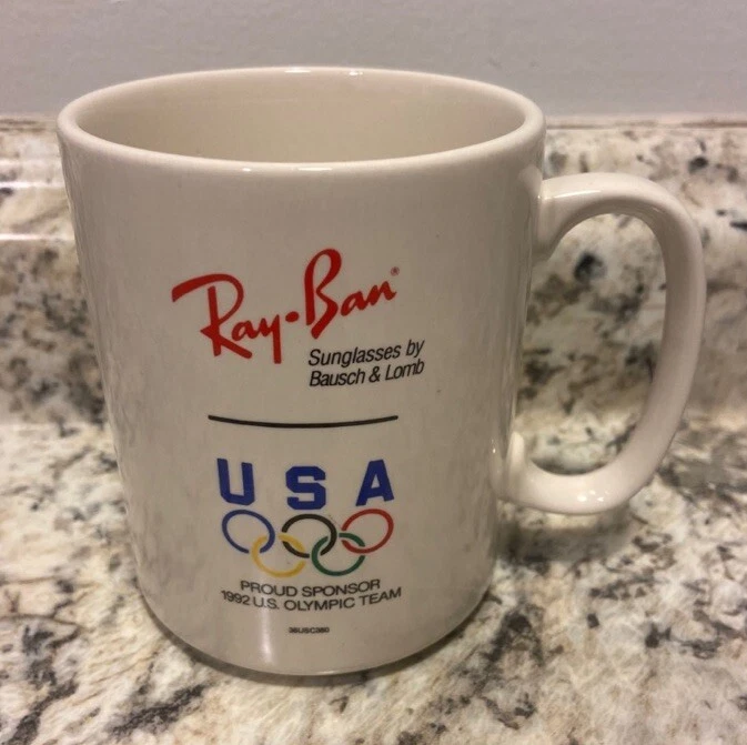 VTG Olympic Winter Games Coffee Cup Lake Placid 1980 XIII Mug Ray-Ban - Image 1 of 4