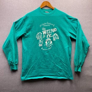 Camiseta de Colección Wizard of Oz Play Años 90 Hombres XL Teatro Musical Arte Azul Azulado LS - Imagen 1 de 8