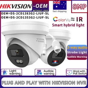 Hikvision OEM 4K 5/8MP Security 4K POE IP Camera MIC Colorvu IP67 2-Way Audio AU - Picture 1 of 25