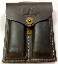 WWI WWII US M1910 LEATHER OFFICER/NCO .45 PISTOL AMMO POUCH- "US" MARKED