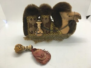 Folk Art Two Hump Camel Figure ~ Wood, Fabric - Picture 1 of 10