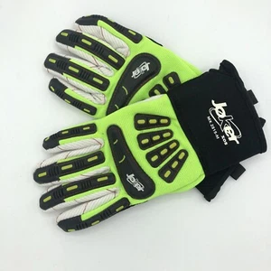 Joker XOS MX 2515-M Impact Work Gloves Black Neon Green Mens Medium M - Picture 1 of 4