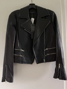 Authentic NWT Rag & Bone Hudson mixed leather jacket with tag size Small  - Picture 1 of 10