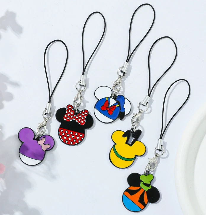 Lot 10 pcs Mickey Minnie Metal Enamel Pendant Keychain Jewelry Accessories DIY - Image 1 of 3